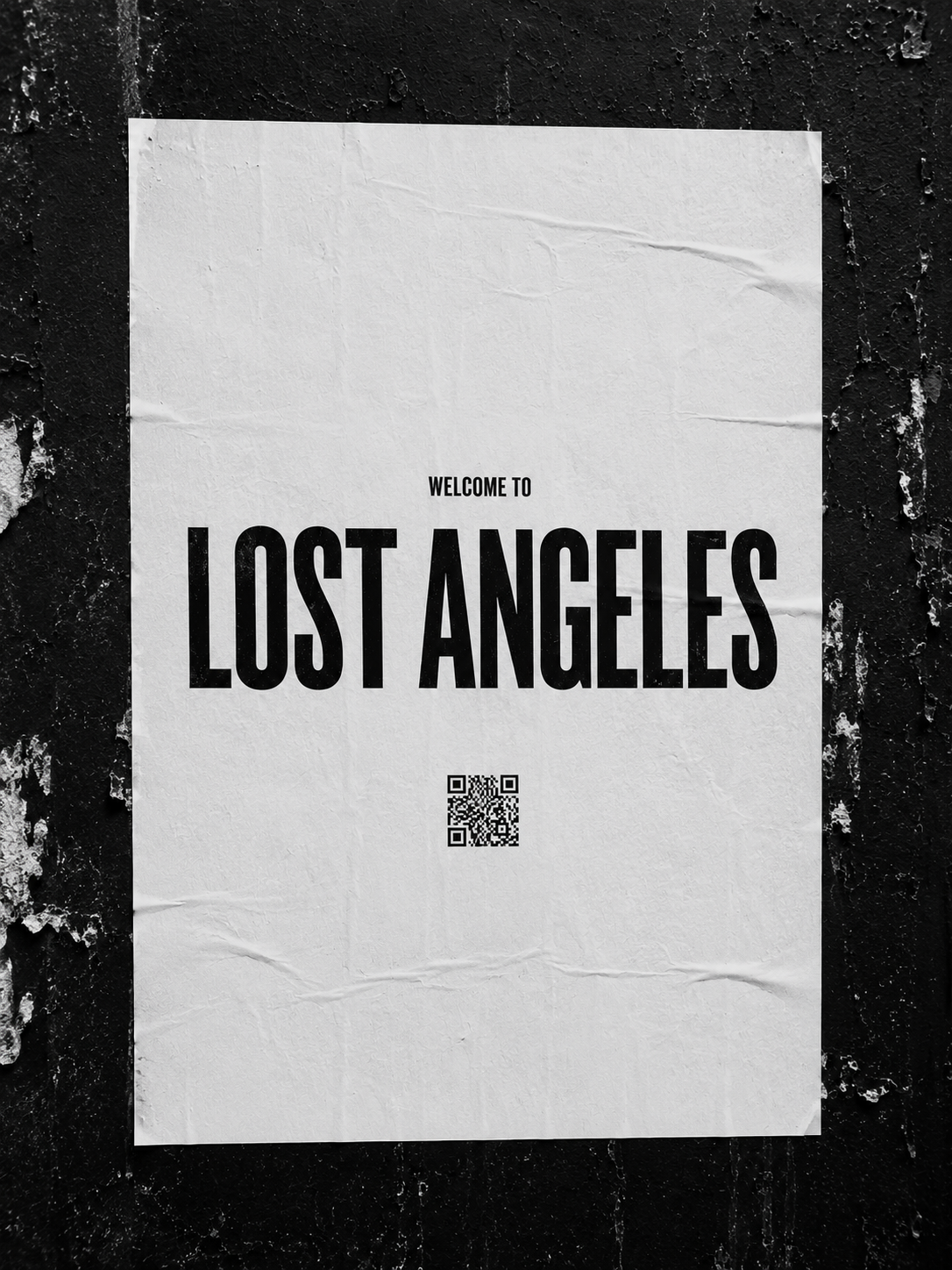 Wheat-pasted QR-code flyer